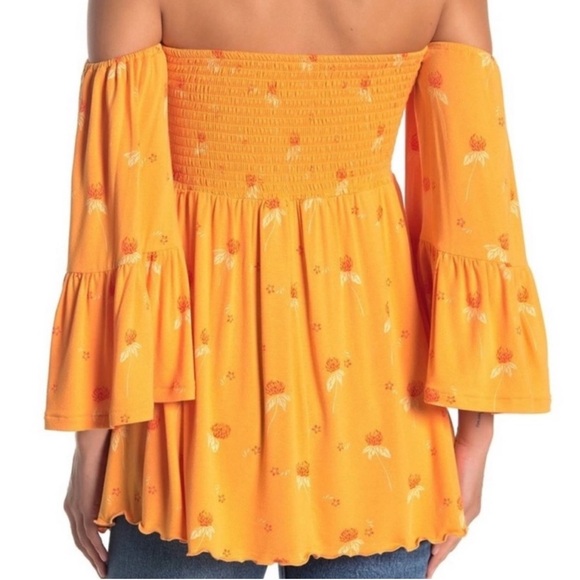 SOLD BNWOT Free People Lana Off the Shoulder Smocked Tunic Size XS 🧡 - Picture 2 of 2